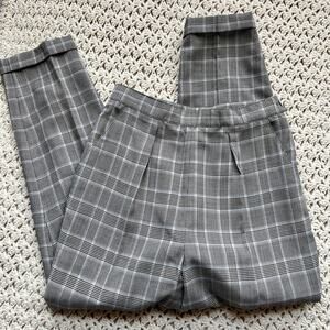 Vintage 90s Lauren Ralph Lauren Black & Blue Plaid Wool Blend Pants Size 10